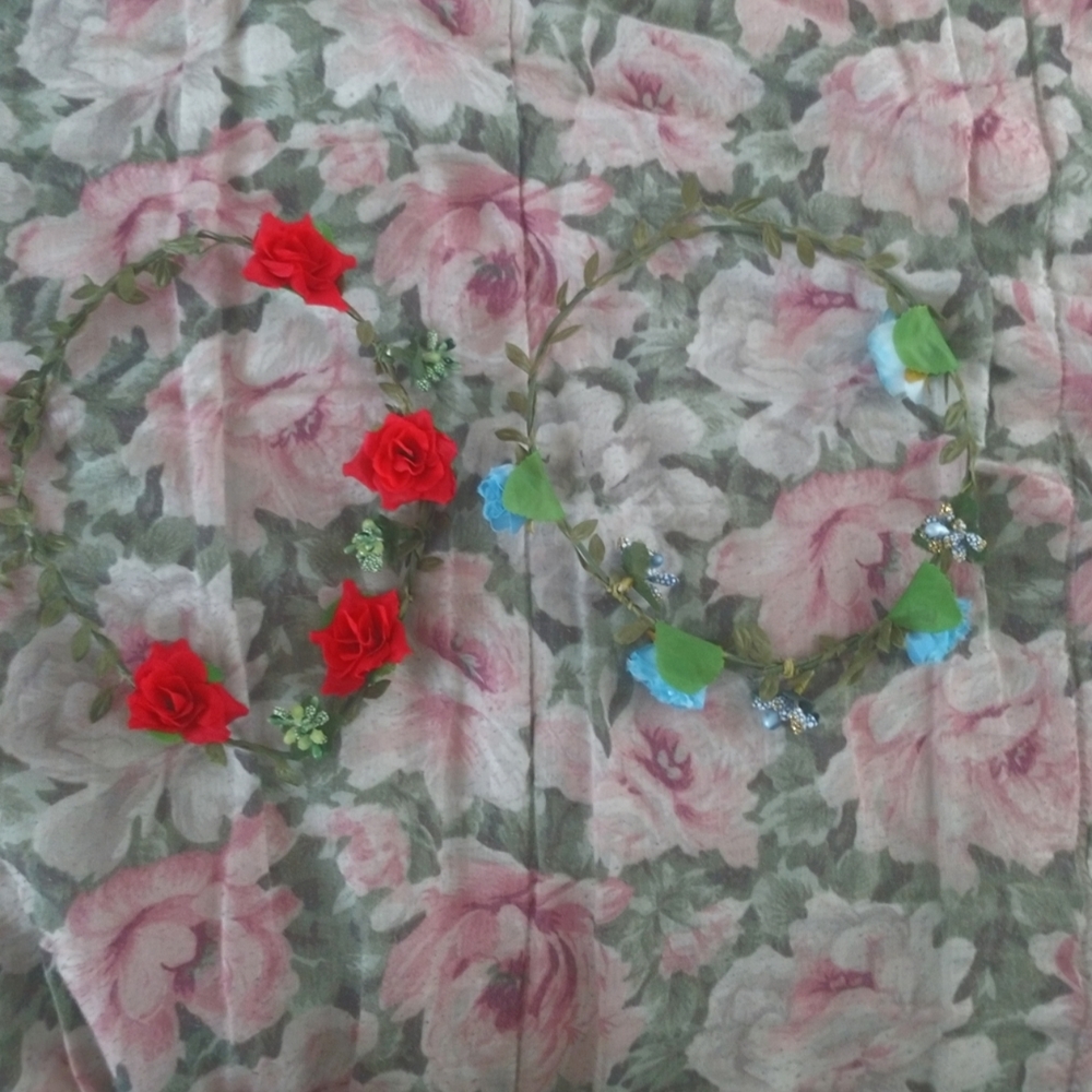 Red & Blue Rose Flower Crowns